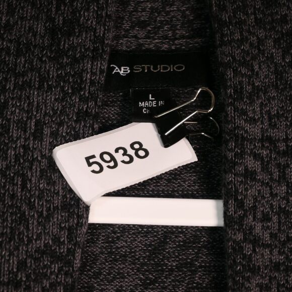 AB Cardigan Sweater Womens Large Gray Knit Waterfall Casual Cozy Minimalist - Picture 6 of 6